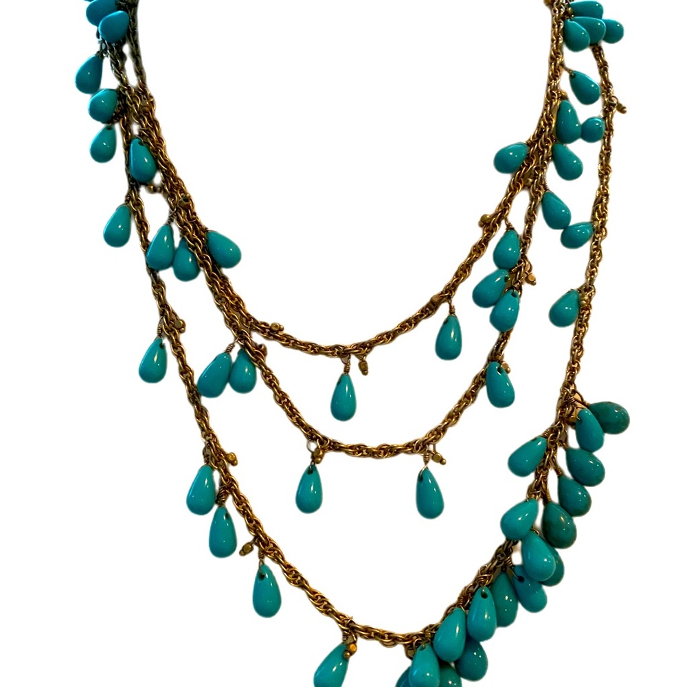Ultra Long Turquoise Beaded Strand